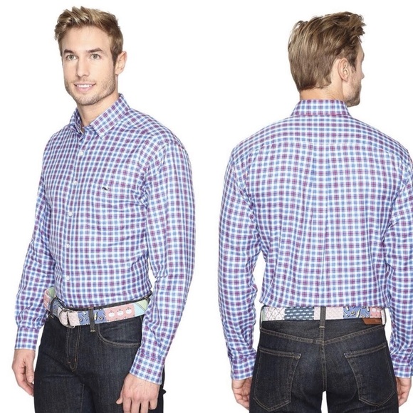 Vineyard Vines Other - Vineyard Vines Blue Plaid Classic Fit Tucker Shirt Medium Button Down Cotton